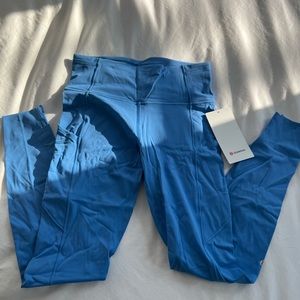 28” lululemon fast & free leggings in blue Nile